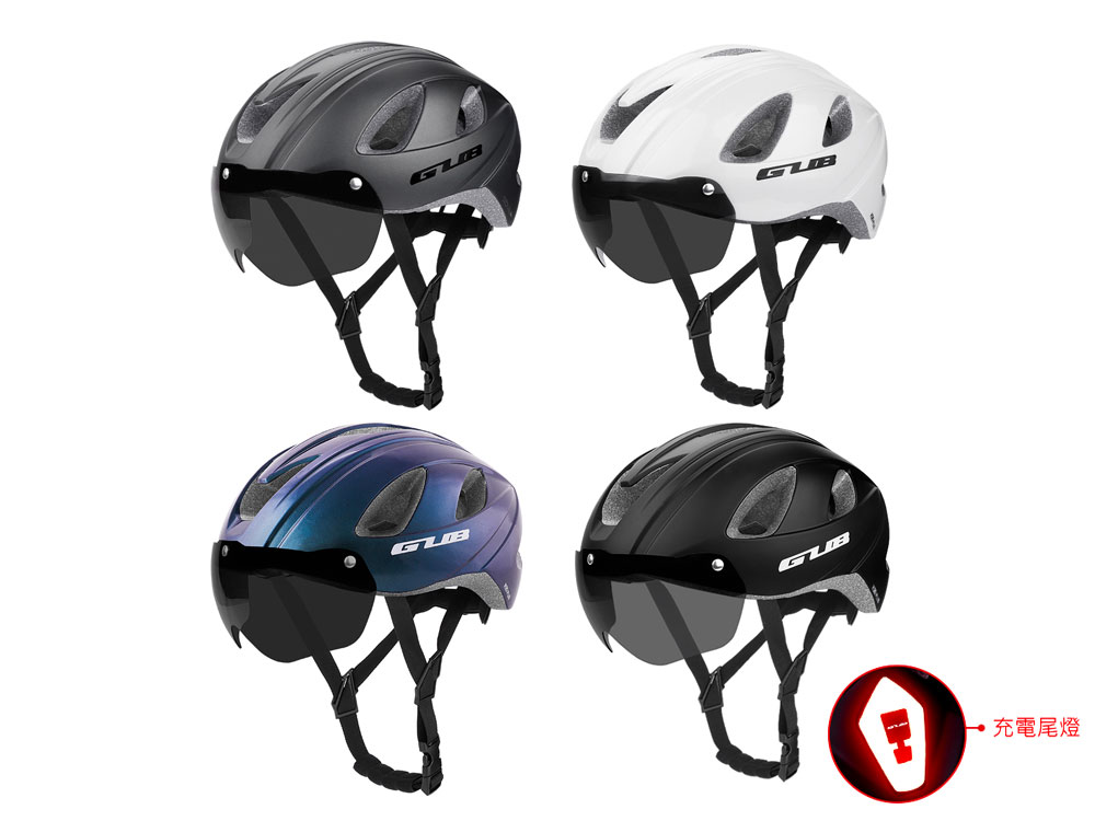 GUB K90+ Helmet with Magnetic Visor and Rechargeable Tail Light