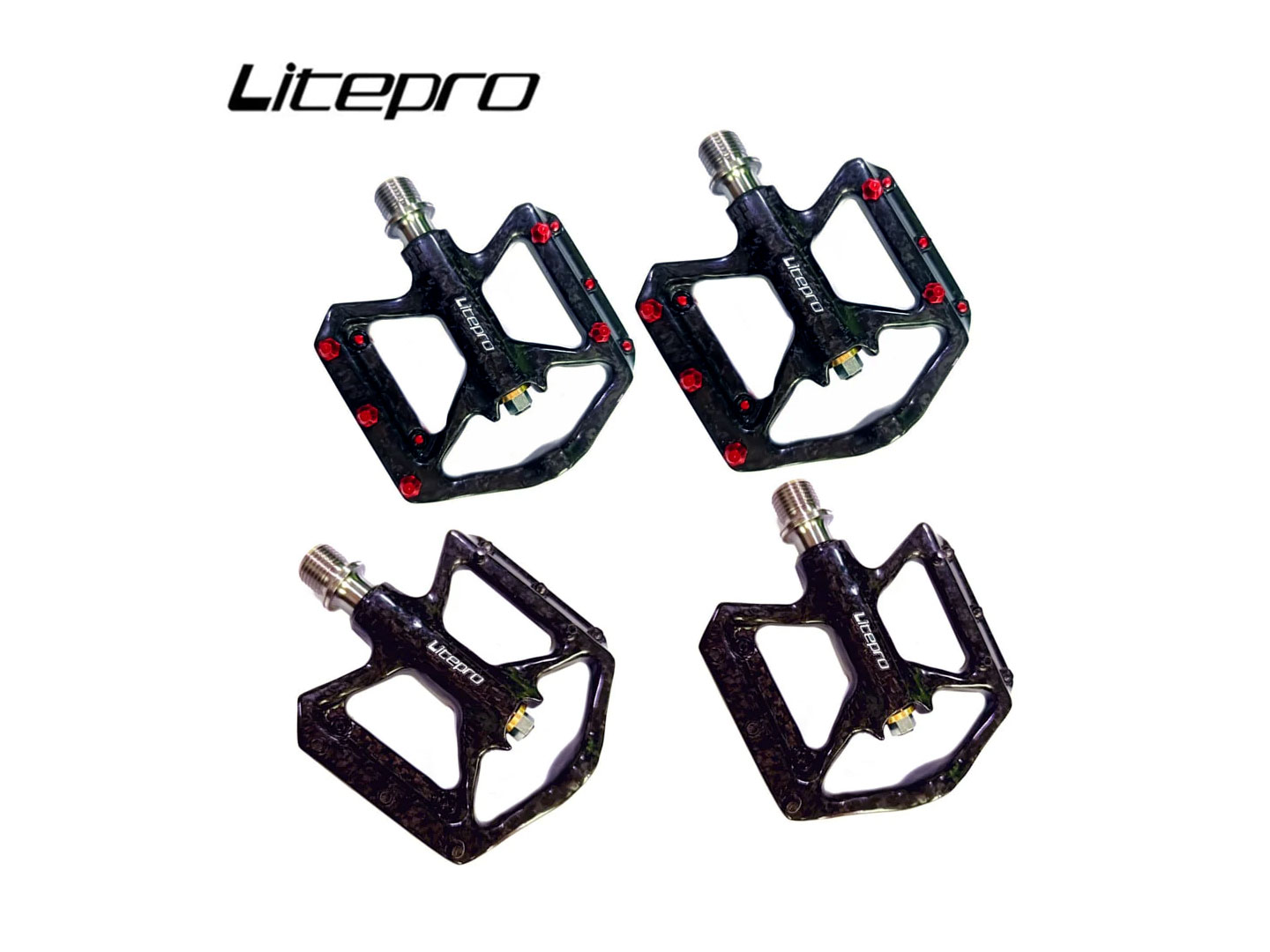 Litepro S5C Carbon Platform Titanium Axle Bearing Pedals 178g